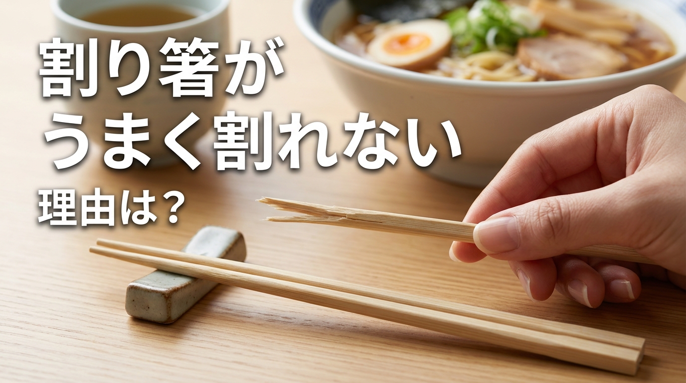 割り箸がうまく割れない理由は？