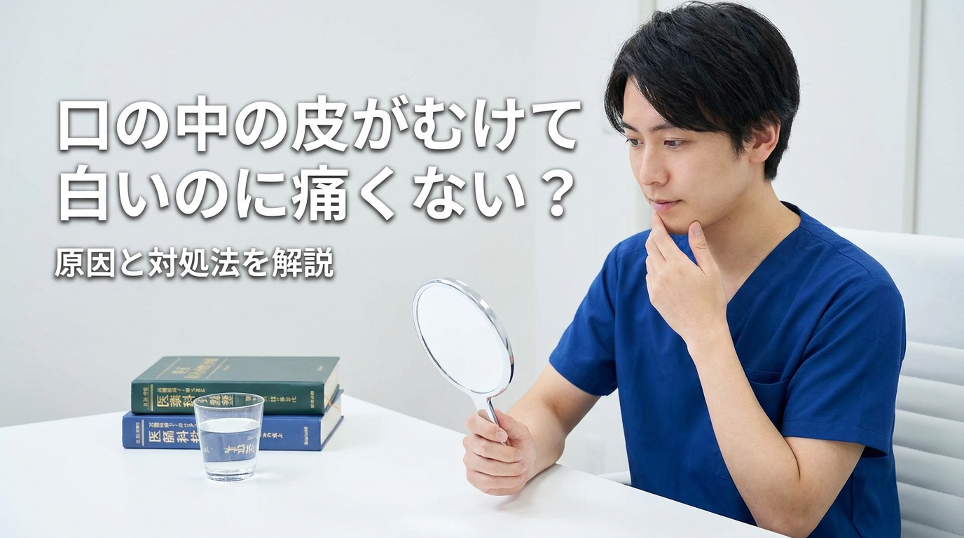 口の中の皮がむけて白いのに痛くない?原因と対処法を解説