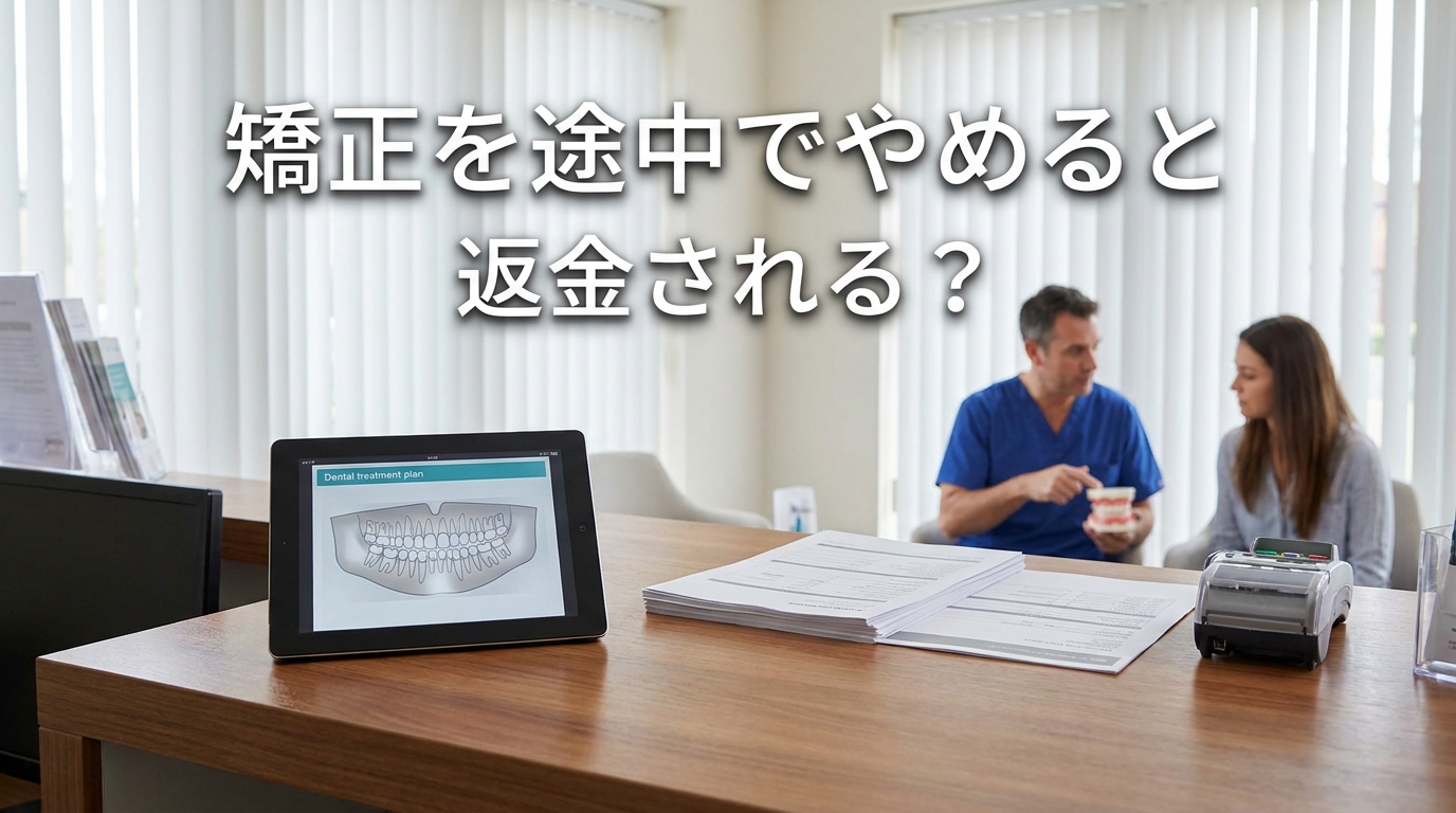 矯正を途中でやめると返金される？