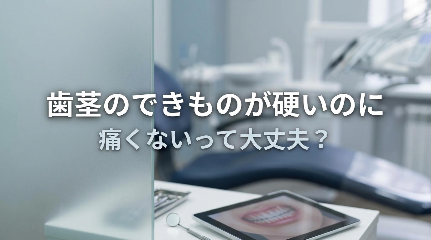 歯茎のできものが硬いのに痛くないって大丈夫？