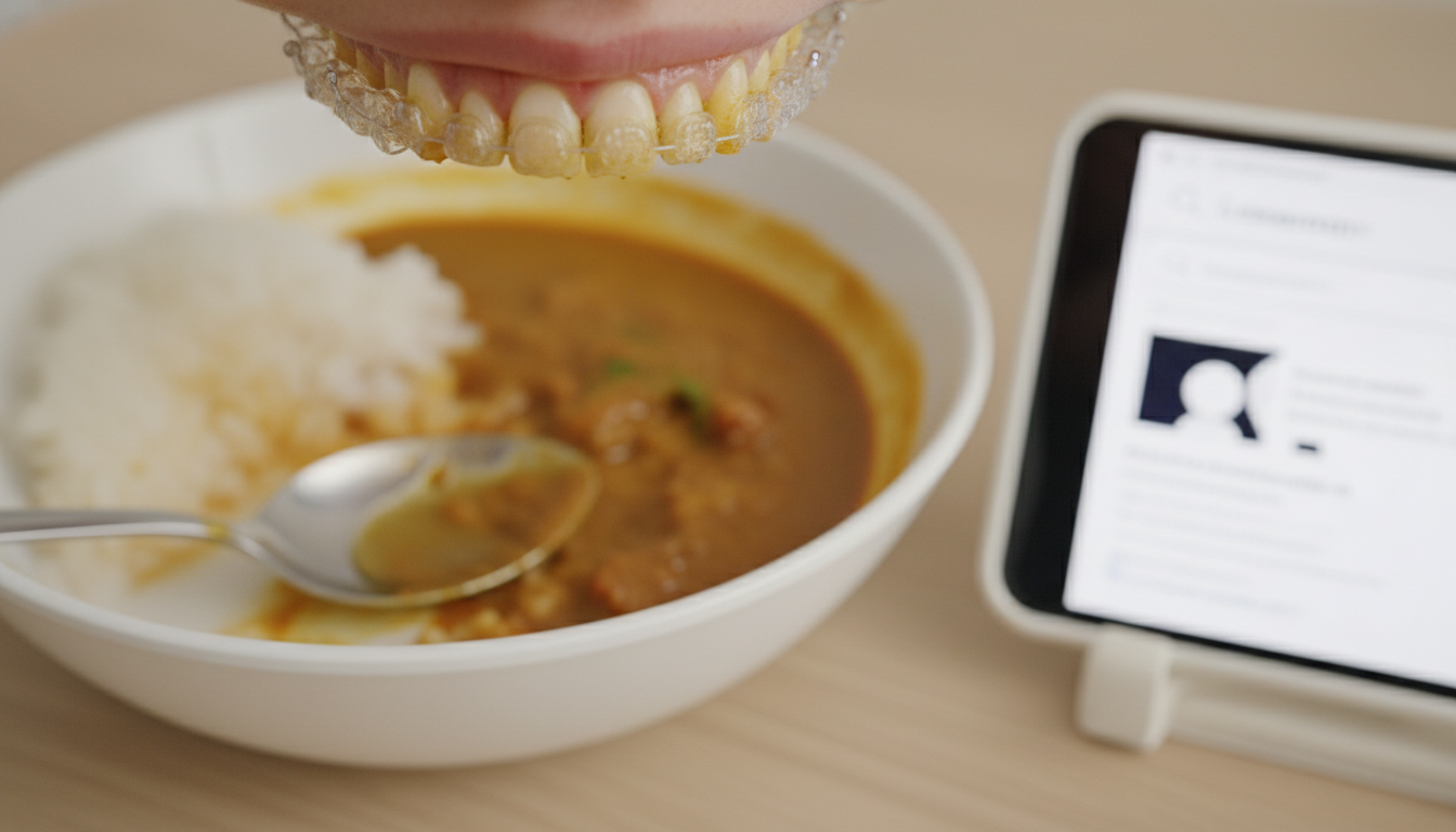 矯正中にカレーを食べても治療効果には影響しない