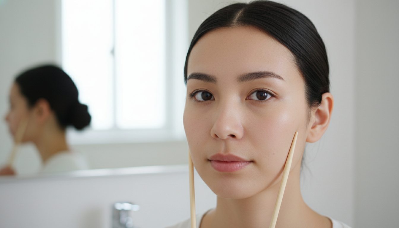 割り箸を使った顔の歪み矯正は一定の効果が期待できる可能性がある