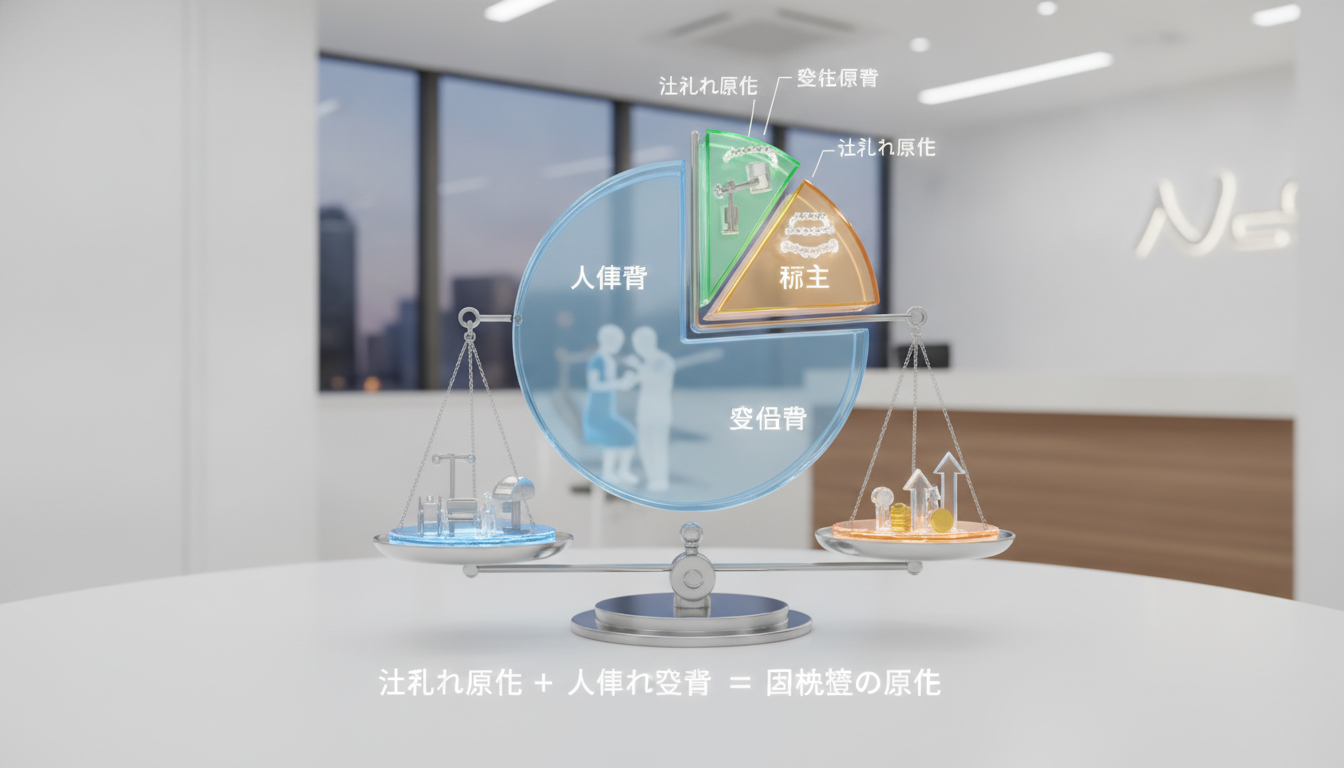 歯科矯正の原価は「仕入れ原価+人件費+設備費+利益」で構成される