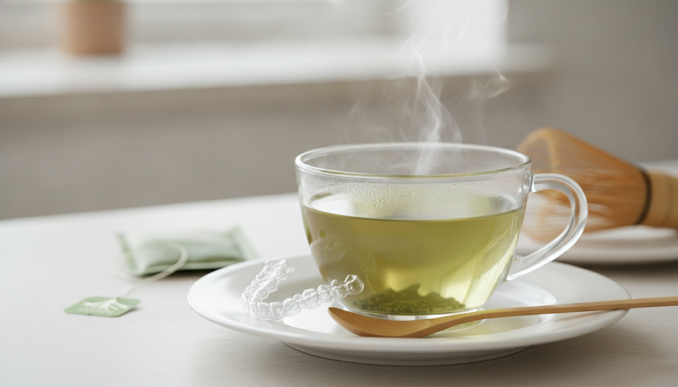 インビザライン中の緑茶は基本的に「外して飲む」が推奨されています