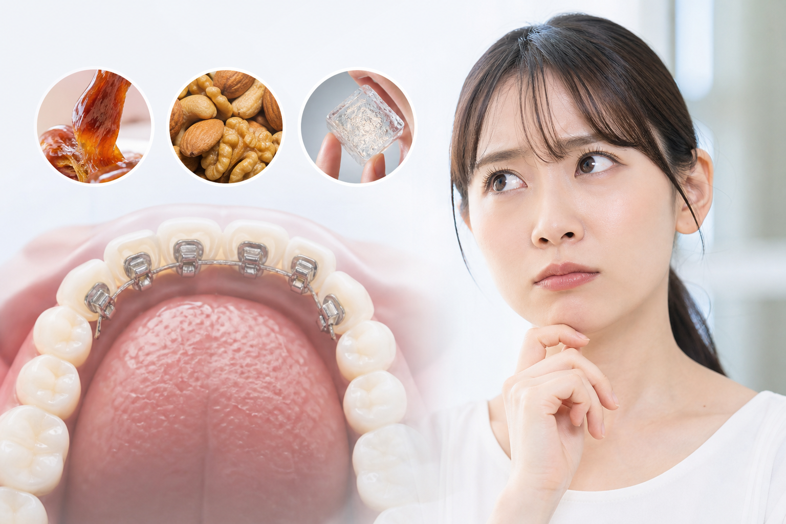 裏側矯正で外れやすくなる食事・生活習慣の具体例